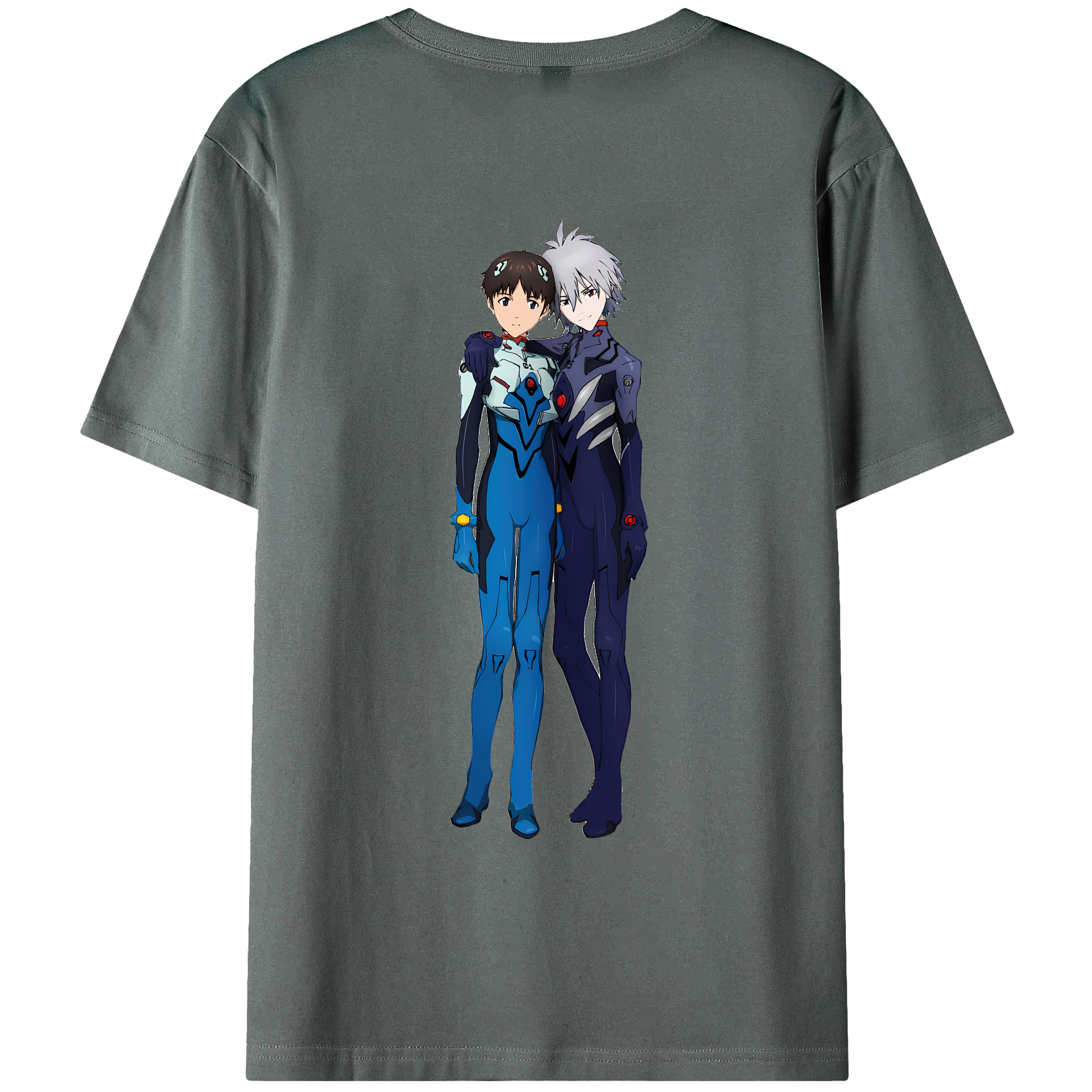 （画像用） EVA 新世紀エヴァンゲリオン 綿100％ メンズ半袖Tシャツ（バックプリント） 通気性